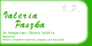 valeria paszka business card