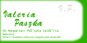 valeria paszka business card